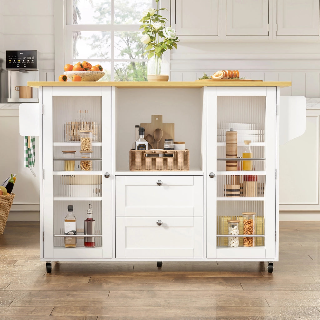 ISOLA DA CUCINA PIEGHEVOLE 120x45(70)x92 cm MDF NATURAL/BIANCO