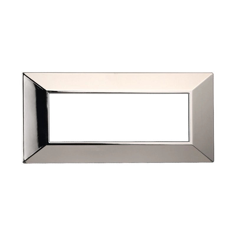 Placca Piramide Serie Moon 6P Colore Cromato Lucido Compatibile Con Bticino Axolute