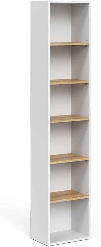 Armadio per il bagno Viktor, Bianco/Artisan, 40.2 x 188.6 cm, utilizzabile per la conservazione verticale di accessori da bagno