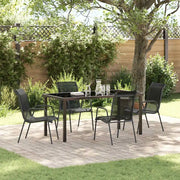 Set da Pranzo per Giardino 5 pcs Nero 3379138