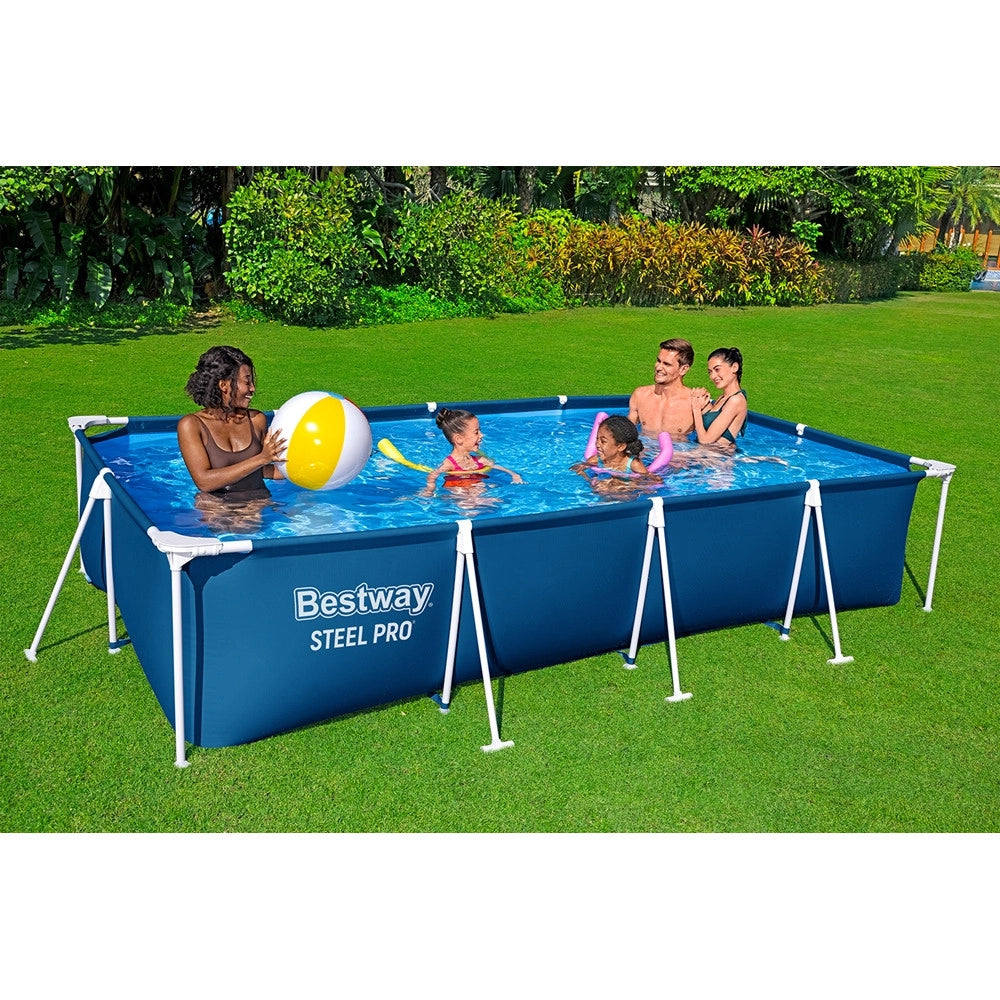 Trade Shop - Piscina Fuori Terra Rettangolare Steel Pro Con Telaio Senza Pompa 400x211x81 Cm 56405 -