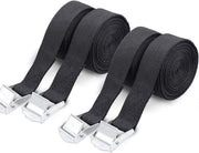 Cinghie di accoppiamento 25mm x 2,5m - 4 pezzi - Cinture di accoppiamento regolabili per motociclo, camion, bicicletta e auto - Nero
