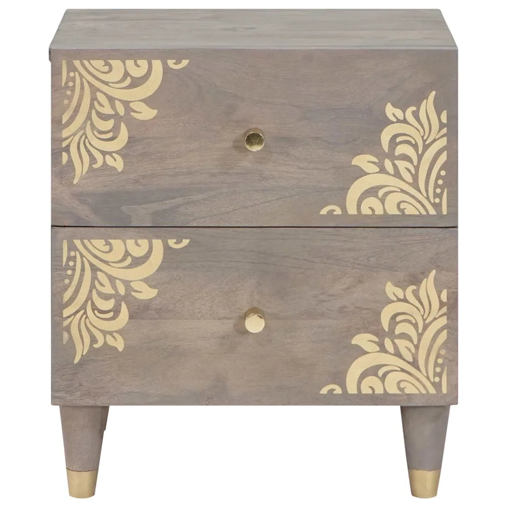 Set di 2 Comodini | Armadio da Notte | Mobiletto da notte con cassetto Grigio 40 x 33 x 46 cm