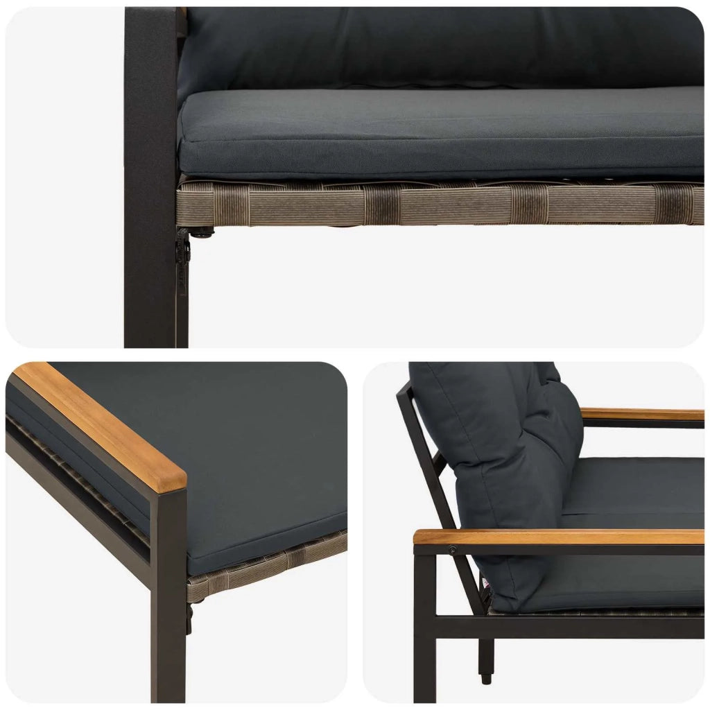 Panchina da esterno 2 -Seater 116 x 67,5 x 72 cm polyrattan 42025366