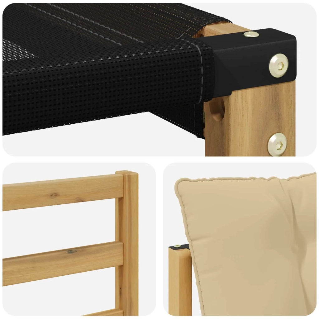 Set di divani da esterno-Sofa da giardino Legno di Acacia Massello e Textilene 386527