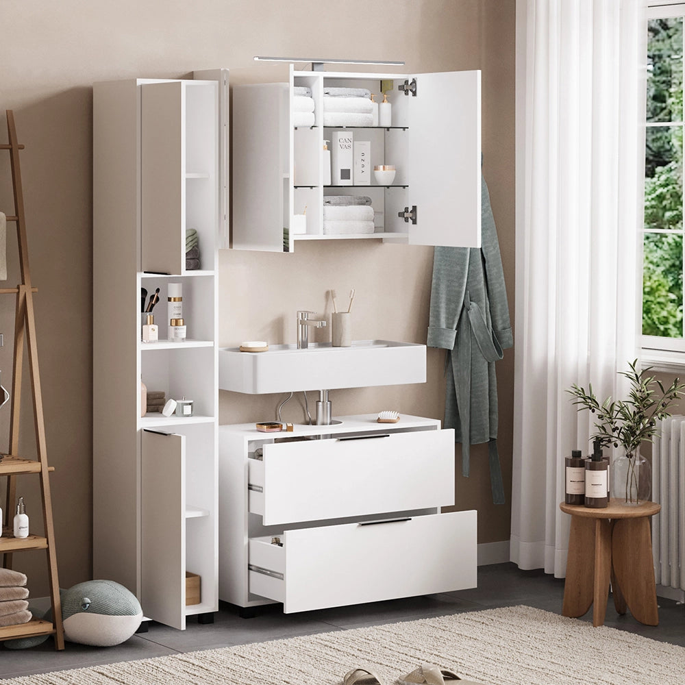 Vicco Set di mobili da bagno Bianco 3 parti