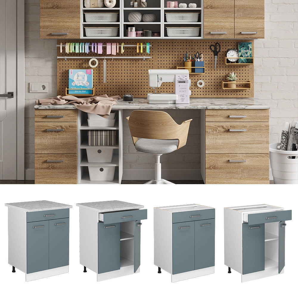 Vicco Base universale Grigio-blu 60 cm con cassetti