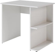 Scrivania con ripiani Simple, Bianco, 82 x 60 cm, con due ripiani aperti per spazio di appoggio aggiuntivo