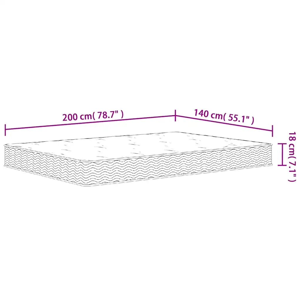 Materasso a Molle-Materasso per letto Bonnel Medio 140x200 cm 833415