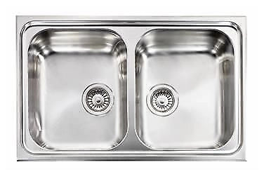CM Cristal 79 x 50 2V Lavello montato su piano Rettangolare Acciaio inossidabile