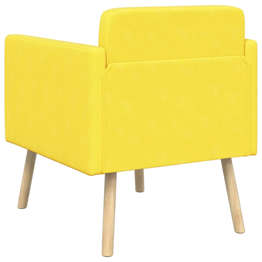 Sedia d'accento Giallo Chiaro Tessuto in velluto a coste 42044814