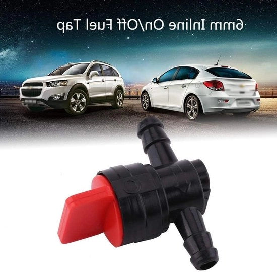 Valvola di alimentazione a 6mm/0,023 pollici inline a manopola - nero rosso universale - interruttore di alimentazione del motore - 1/4 tubo di gomma.