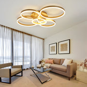 ZMH Lampada da soffitto plafoniera LED 78W dorata dimmerabile telecomando 5 anelli per soggiorno camera letto