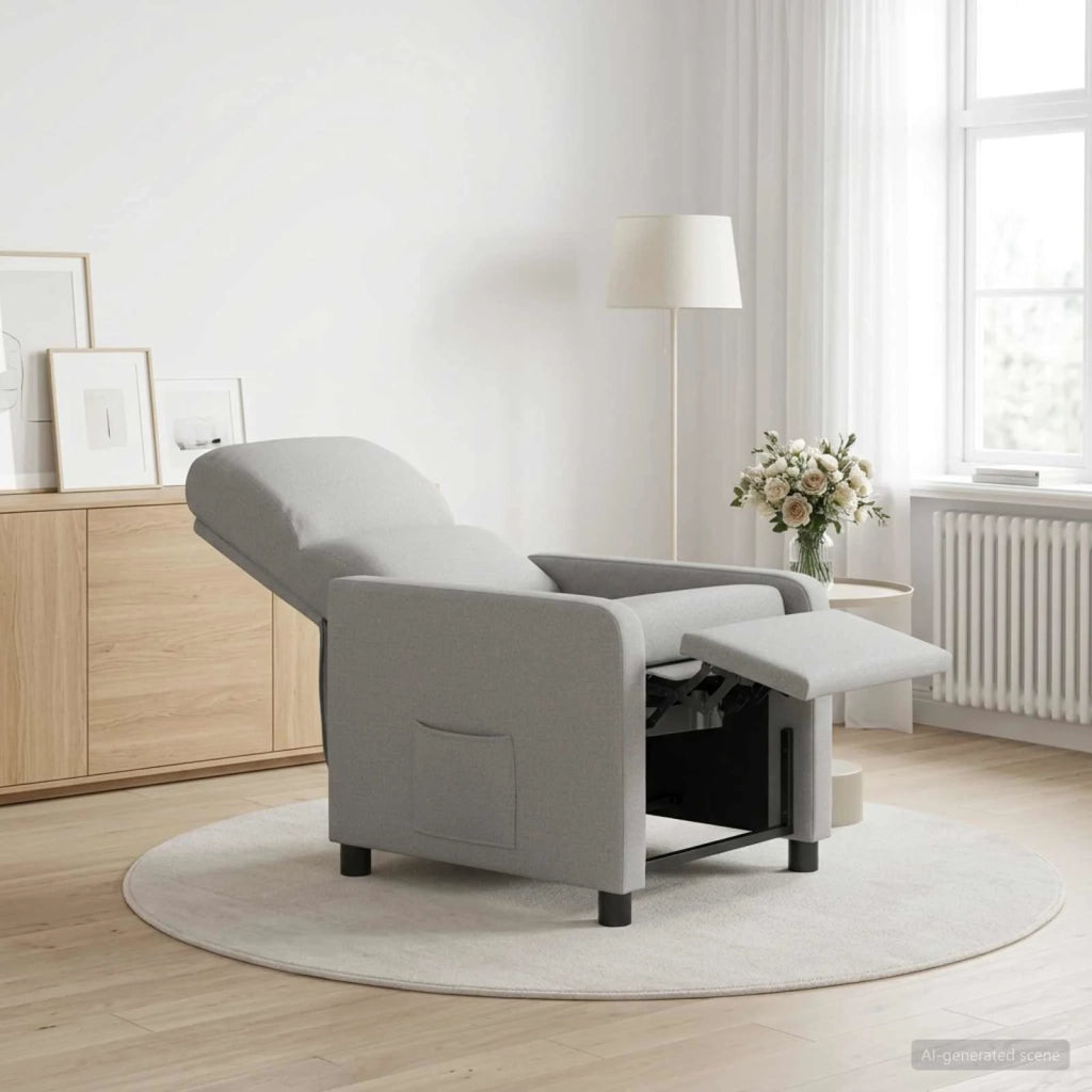 Divano Sedia-Poltrona reclinabile Grigio Nuvola Tessuto 221038