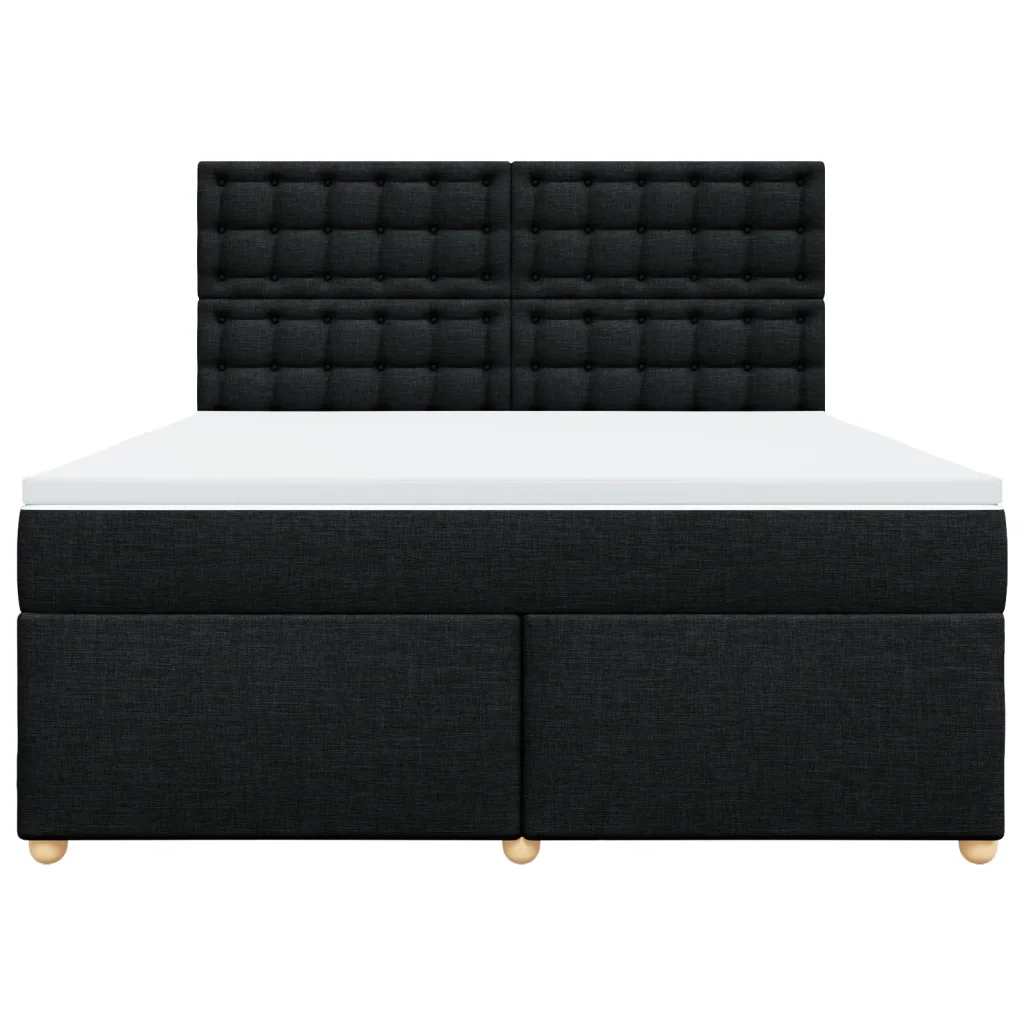 Giroletto a Molle con Materasso Nero 180x200 cm in Tessuto