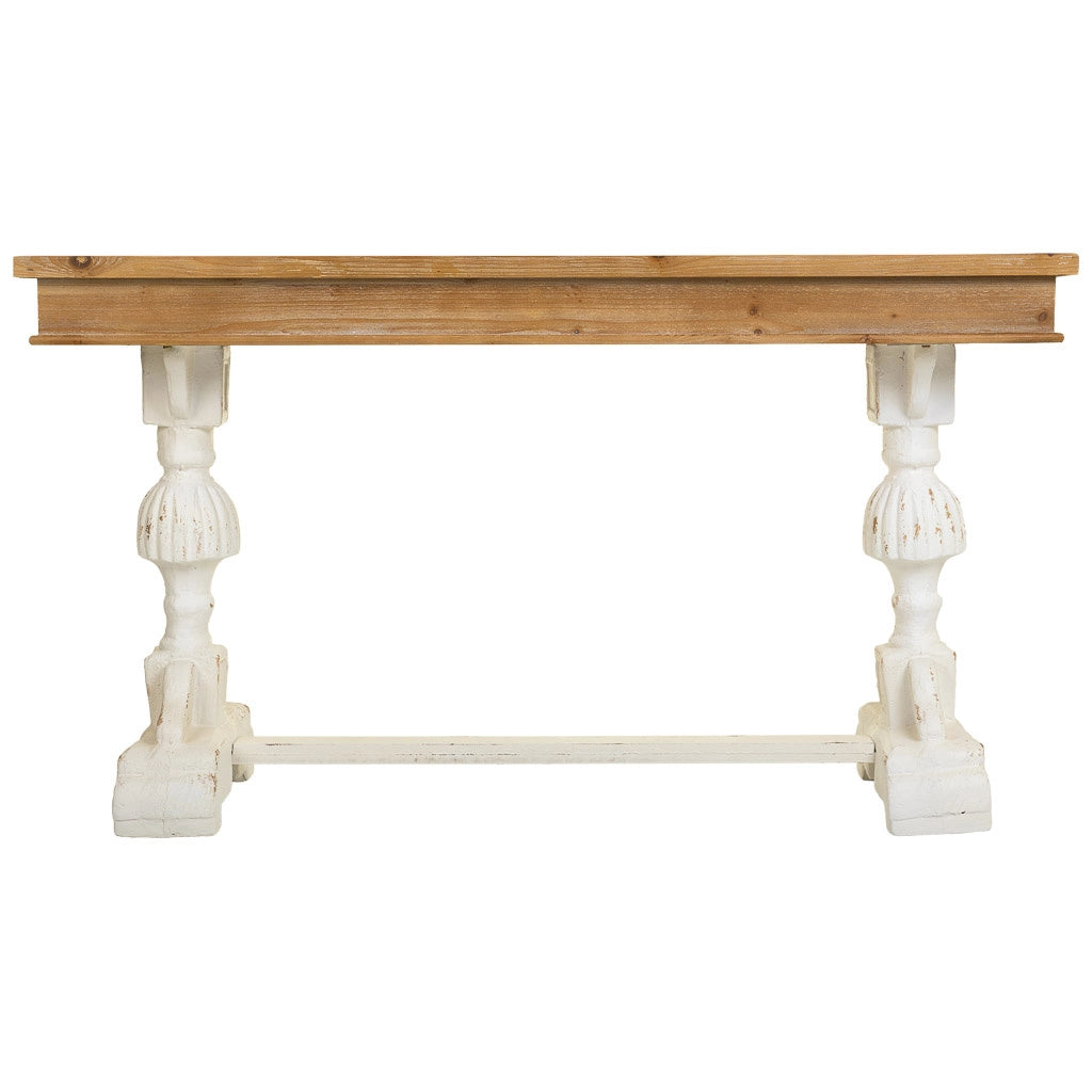 Mobile da ingresso in legno intagliato marrone 150x46x79h