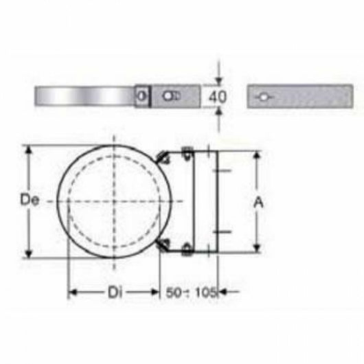 Inox doppia parete aisi 316 fasc etta murale regolabile d.150 200