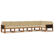 Set di divani da esterno con cuscino 6 pcs Naturale e Beige 3382596