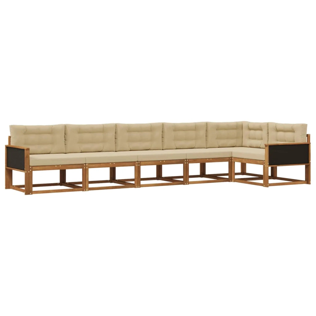 Set di divani da esterno 6 pz Naturale e Beige 3382596