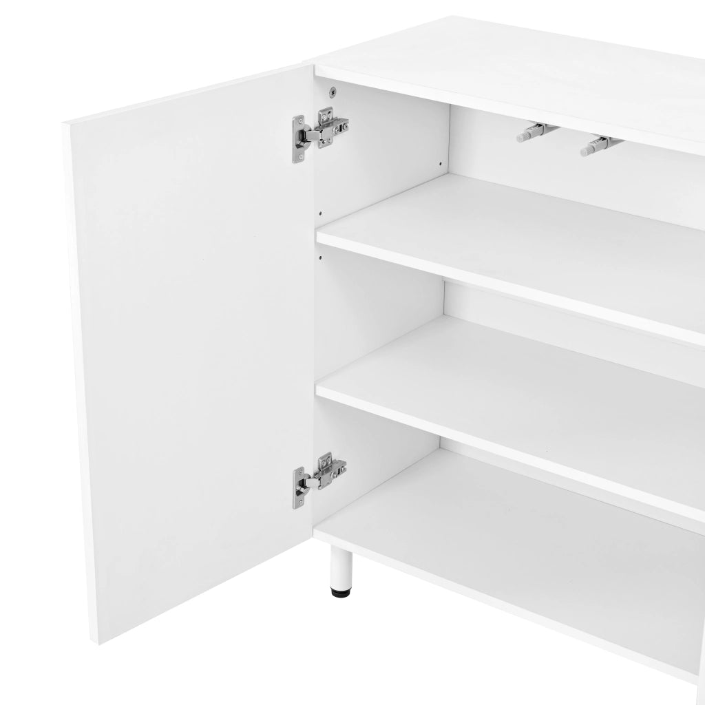 Scarpiera e mobile contenitore 2 in 1 3 ante ripiani regolabili MDF e pannello truciolare bianco 120 × 37 × 80 cm
