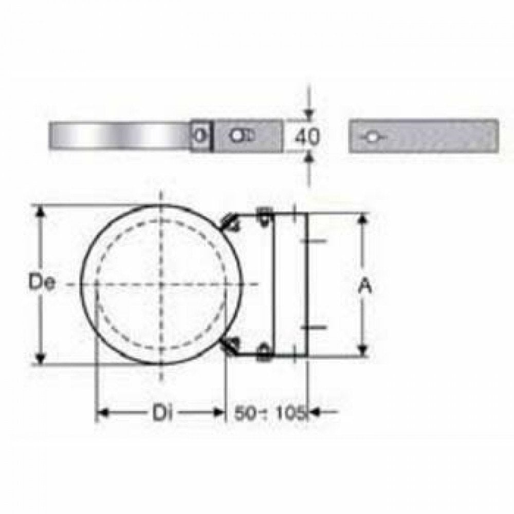 Inox doppia parete aisi 316 fasc etta murale regolabile d.180 230