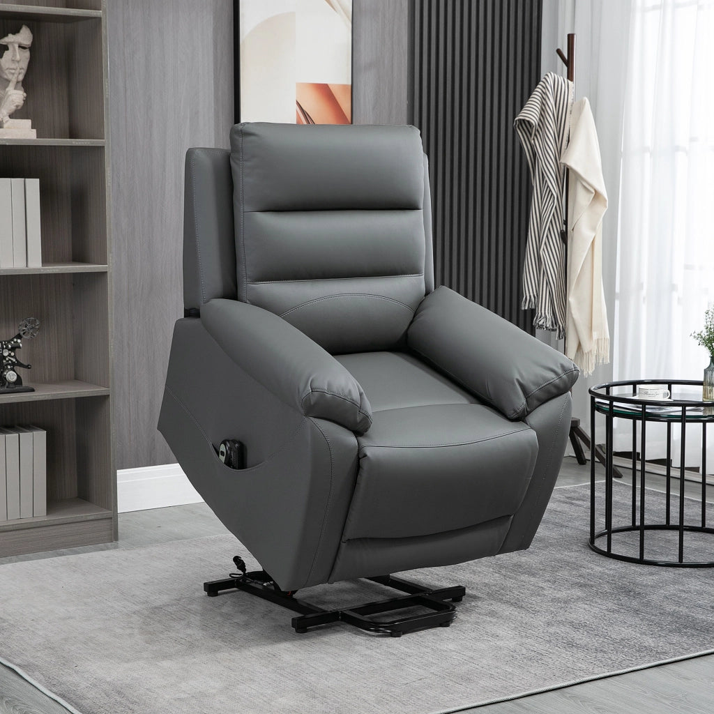 Poltrona Alzapersona Reclinabile Elettrica con Massaggio 8 Punti ¨C Xylo ¨C Grigio Tessuto 91x86x101cm