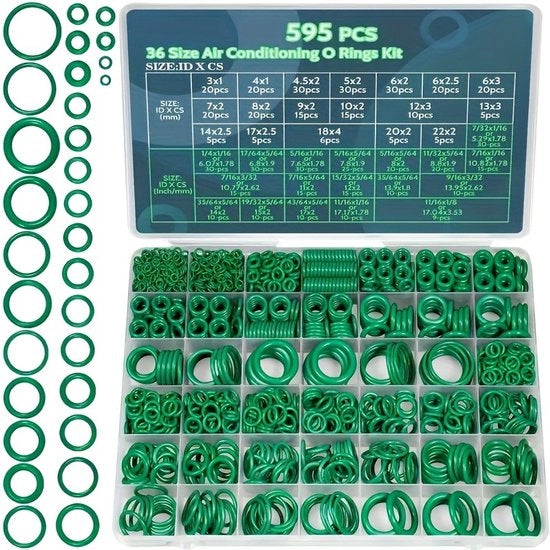 Set di O-ring a 36 pezzi per l'aria condizionata, combinato per la riparazione delle guarnizioni e delle condotte dell'aria condizionata per auto.