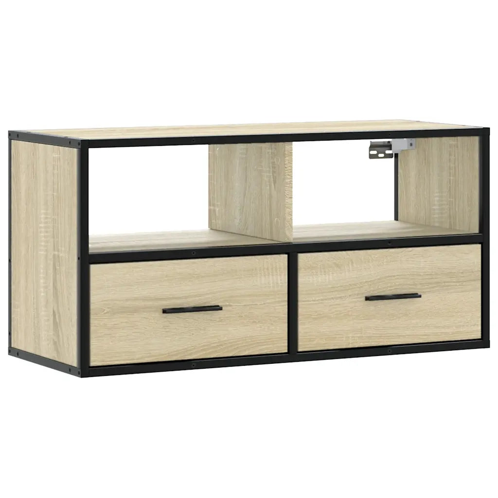 Mobile TV-Credenza per TV-Console TV Rovere Sonoma 80x31x39,5 cm Legno Multistrato Metallo 617635