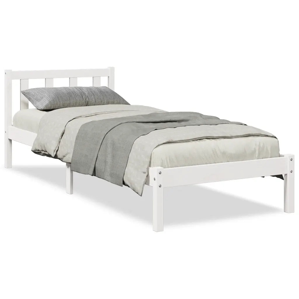 vidaXL Letto Extra Lungo senza Materasso Bianco 90x220 cm in Pino