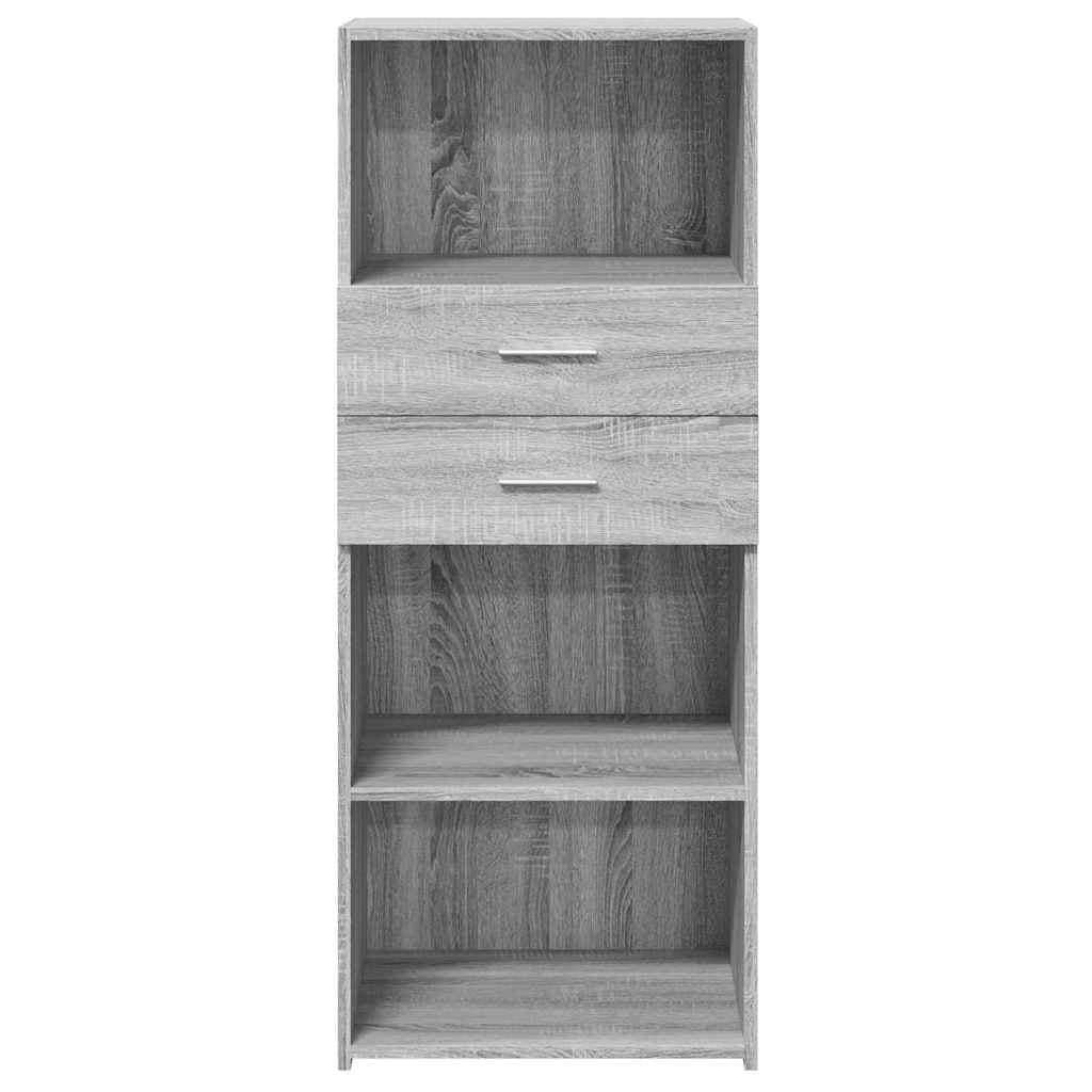 Buffet credenza cassettiera armadio mobile contenitore organizer cucina soggiorno salotto rovere Sonoma alto 50 x 42,5 x 124 cm legno ingegnerizzato grigio 02_0035372