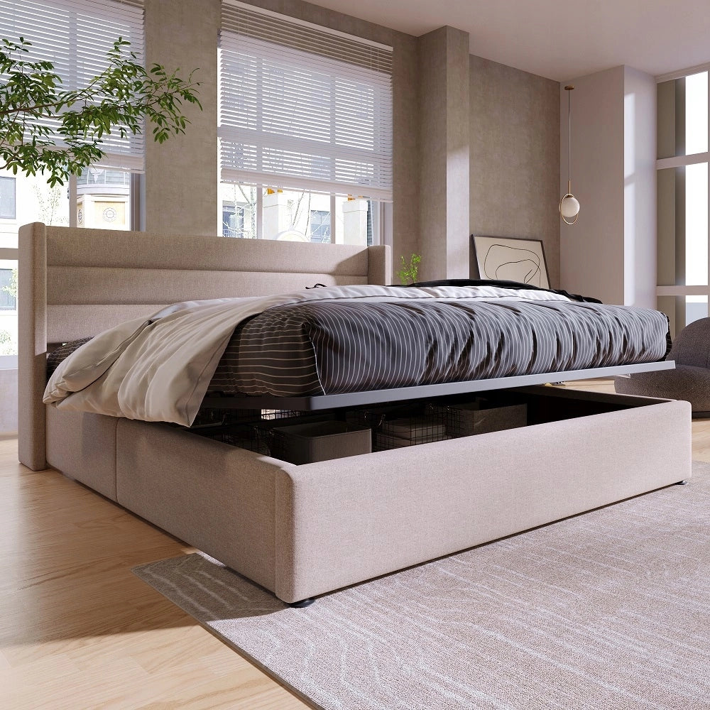 Letto con contenitore 160x200 - Xylo - Alzata idraulica e struttura