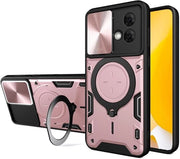 Hoesa smartphone shockbestendig con protezione militare, standard magnetico con protezione per camera - colore rosé