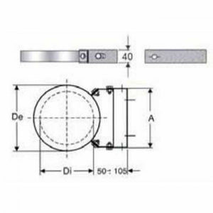 Inox doppia parete aisi 316 fasc etta murale regolabile d.200 250