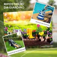 Casetta da Giardino con Finestra e Doppia Porta, in PP e Alluminio, 122x149x192 cm, Grigio