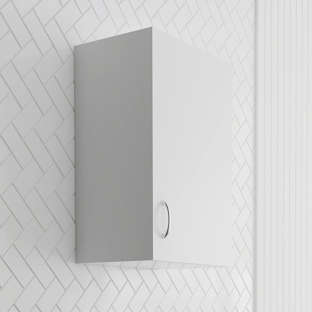 Pensile multiuso 45x32 in legno bianco con due ripiani Fedra