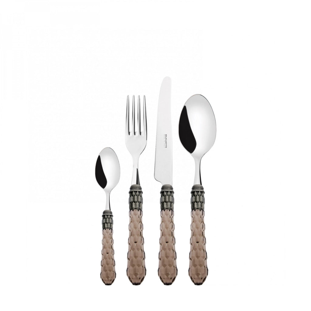 CRISTALLO Ghiera Argento Anticato, Posate Set 24 Pz, Scatola