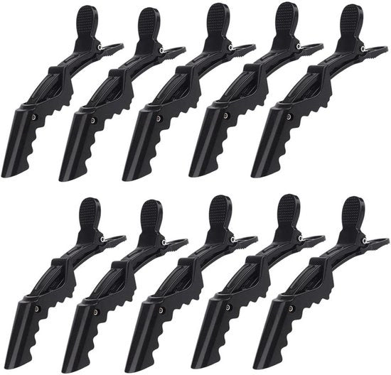 Set di clip per capelli da 10 pezzi - Nero - Resistente al calore - Materiale plastico duraturo - Denti extra larghi - Adatto a tutti i tipi di capelli - Clip per capelli 

Modello: 10pz
Materiali: Kunststof
Caratteristiche: Hittebestendig, Duurzaam