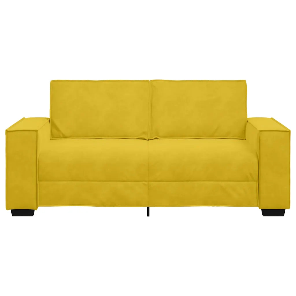Divano a 2 Posti giallo 140 cm in Velluto