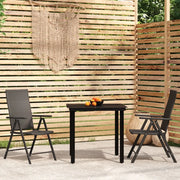 Set Mobili da Pranzo per Giardino 3 pz Nero cod mxl 39859