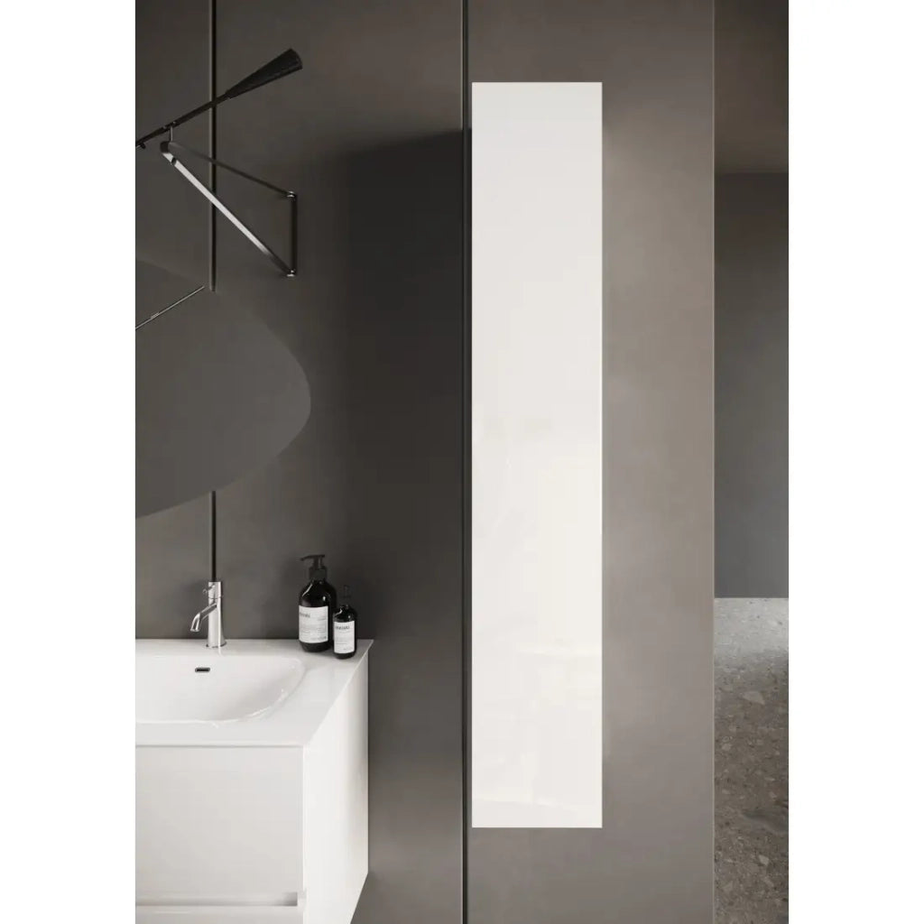 Mobile bagno sospeso VIENNA – 1 porta – Bianco lucido – Design moderno
