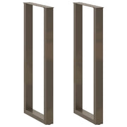 Set di 2 gambe regolabili per tavolo da bar a forma di U 40 x 110 cm design moderno acciaio naturale 02_0057483