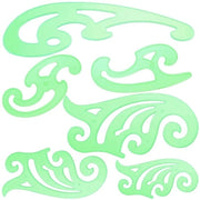 Set di Linee Curve in Plastica da Disegno - 6 pezzi - Design Artistico/Modelli - Geometrico/Architettonico - Materiale in Plastica Sostenibile - Translucido - Superficie Liscia - Tavolozza per Disegno