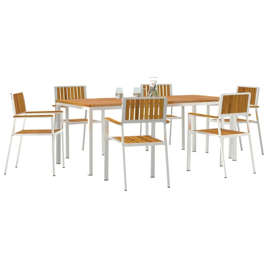 Set da pranzo per esterni 7 pcs Legno di Acacia Massello 3334795
