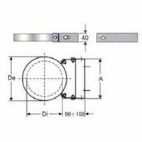 Inox doppia parete aisi 316 fasc etta murale regolabile d.250 300