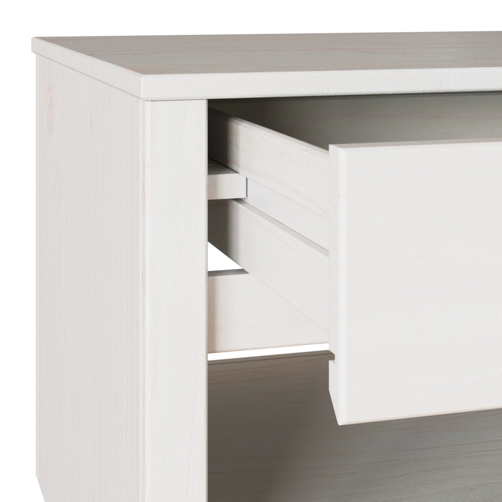 Tavolino da caffÃ¨ "DRAMMEN" Bianco 99x55x45 cm in Legno di Pino