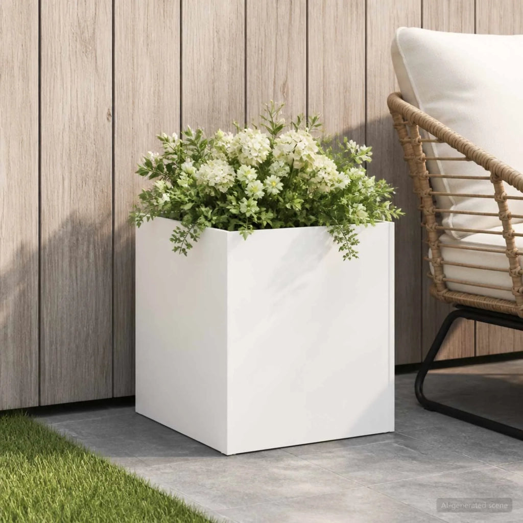 Vaso da giardino Bianco 35 x 35 x 35 cm 8004954