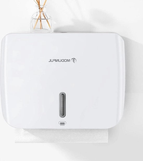 Dispensatore di asciugamani in carta adesivo per cucina - multifunzionale per bagno ufficio cucina - bianco