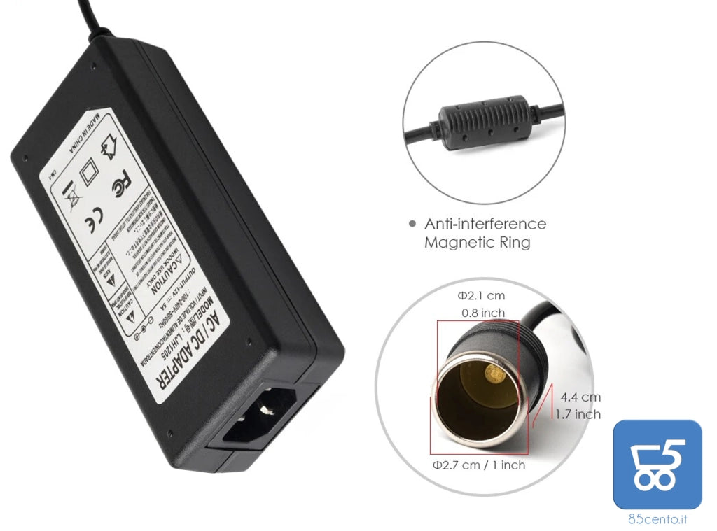 Alimentatore Inverter per auto AC 110V 220V a DC 12V 5A Presa Accendisigari