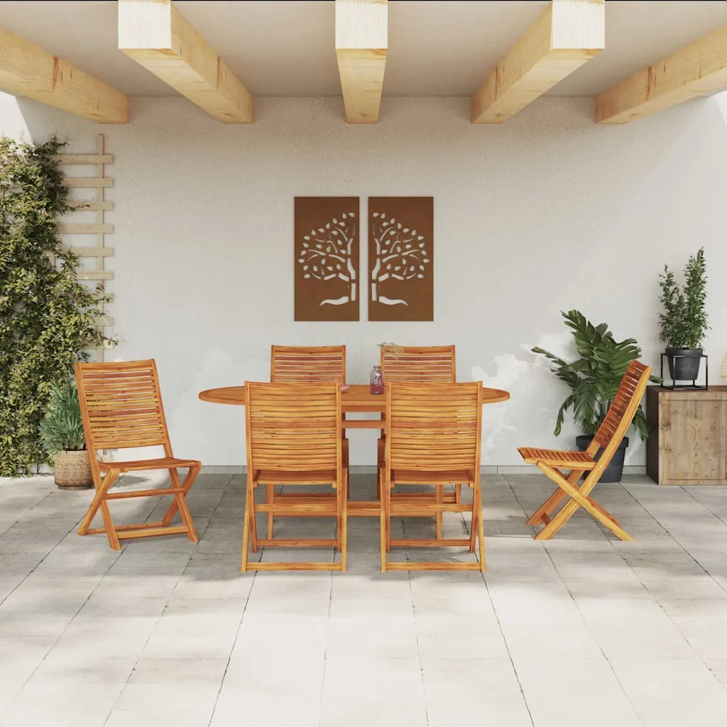Set da Pranzo per Giardino 7 pcs Marrone 3375758