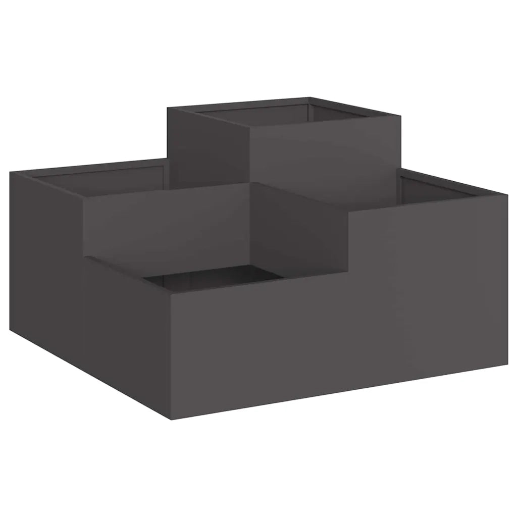 Fioriera da giardino minimalista per esterni 80 x 80 x 48 cm in acciaio nero codice 02_0052055.